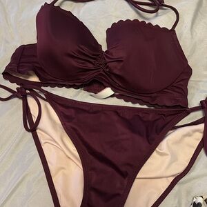 Elegant Maroon Bikini Set